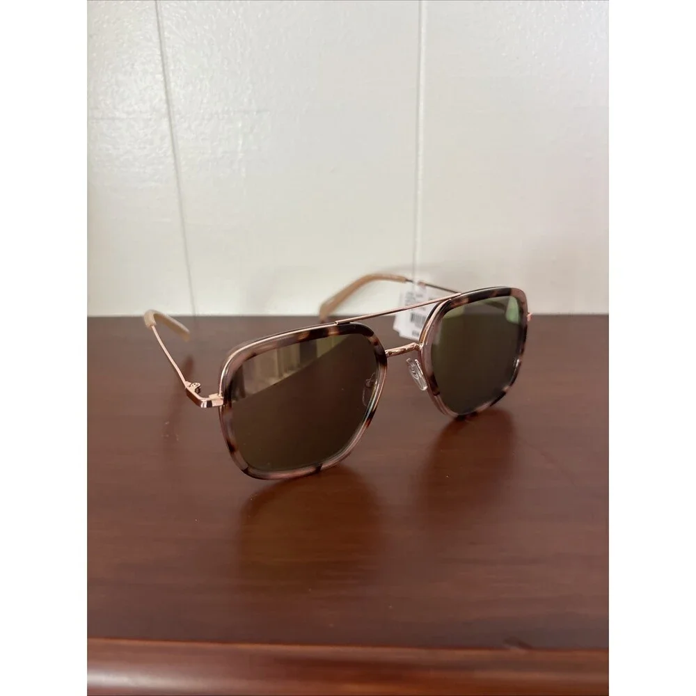 Lane Bryant Oversized Sunglasses Rose Gold Tortoise Aviator Style Metal Frame